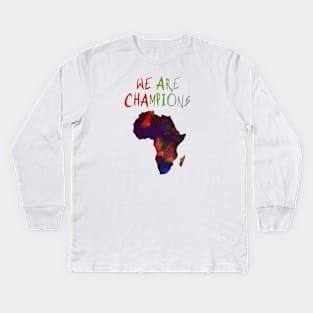 123 VIVA LALGERIE, AFRICA CUP 2019 Kids Long Sleeve T-Shirt